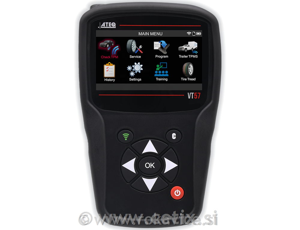 ATEQ VT57 TPMS komplet: Diagnostična naprava + 24x All-In-One senzorji (Srebrni)