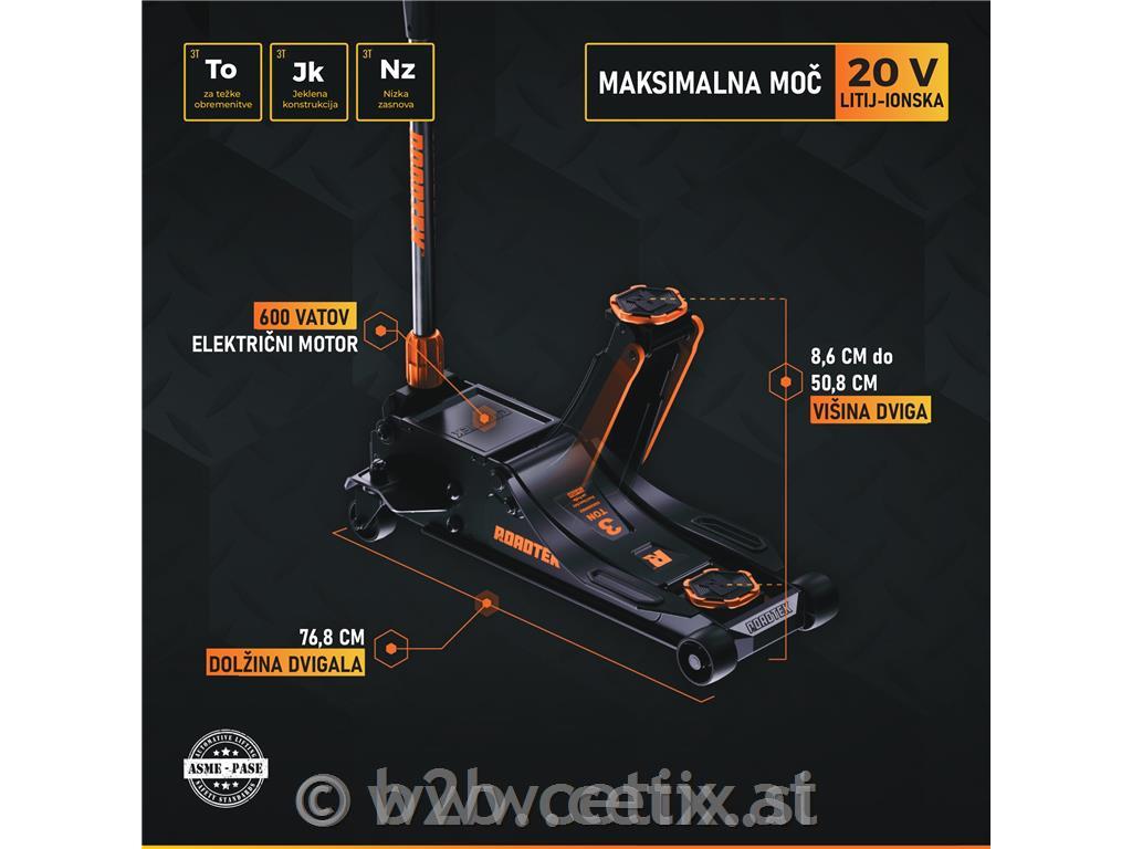 BATERIJSKO dvigalo krokodil ROADTEK