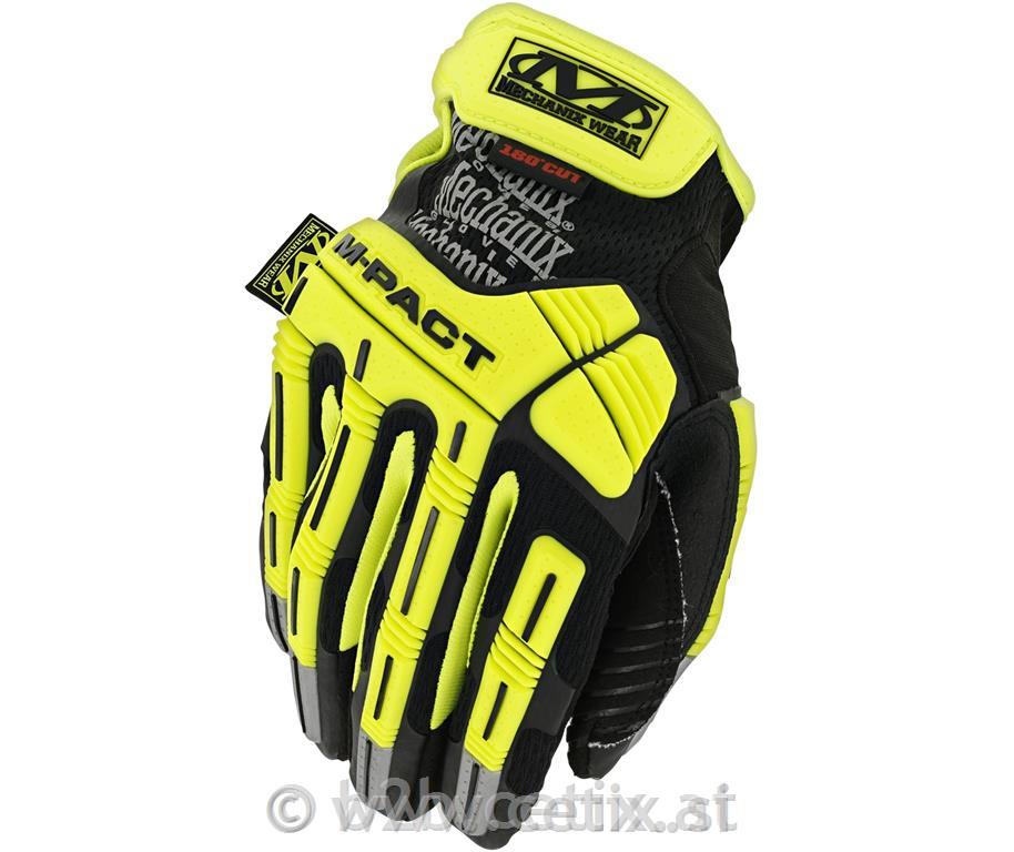 Rokavice - Mechanix M Pact CR5 Hi-Viz (protiurezne)
